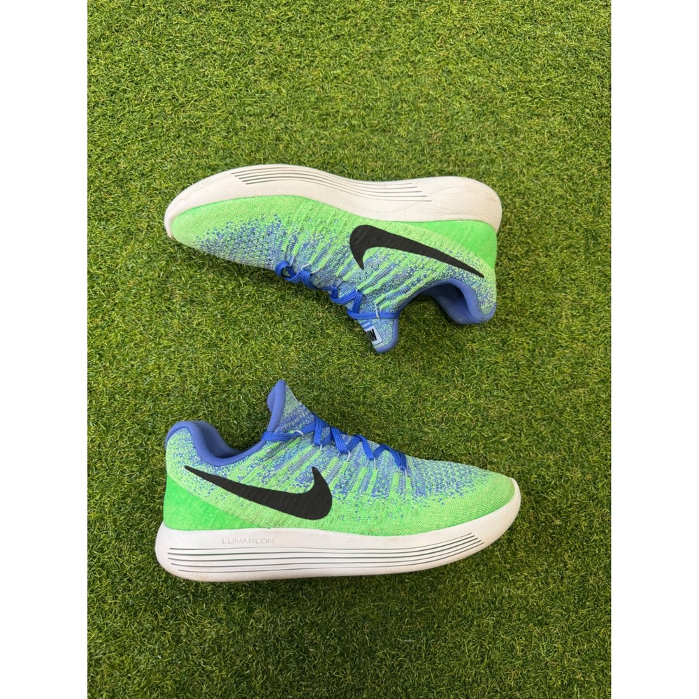 Nike Lunarepic Low Flyknit 2 Green Blue Running Shoes 863780-401 Mens‎ 8